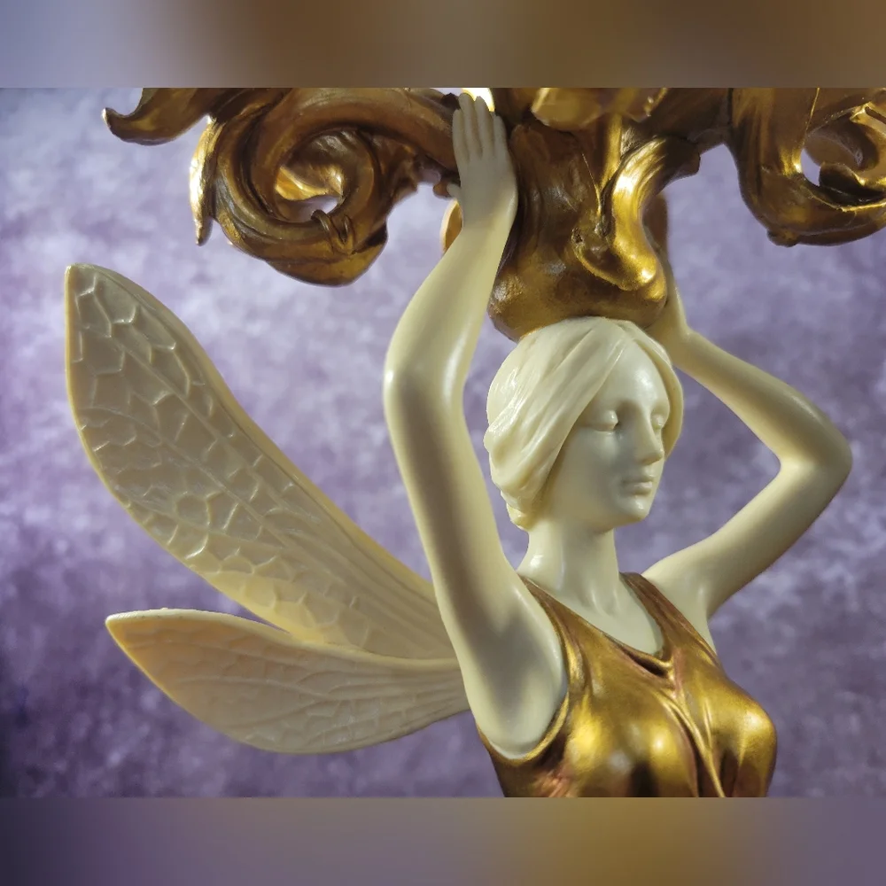 2 Veronese Fairy Holding Candlestick Holder 13‎ 1/8 Inches Tall